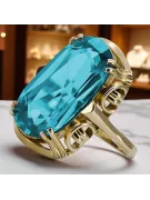 Аквамарин 14-кв Желтое золото Кольцо Винтаж стиль vrc038y